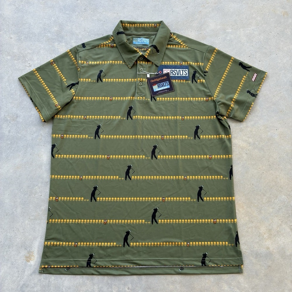 NWT RSVLTS L Caddyshack Breakfast Balls Cinderella Golf Polo Shirt Modern Fit